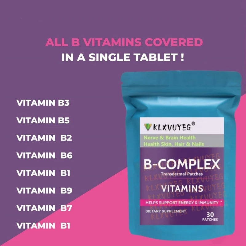 Vitamin B complex patch packaging - eight B vitamins transdermal