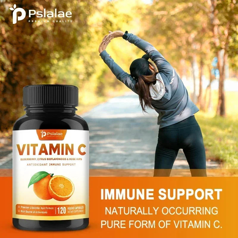 Vitamin C elderberry supplement label - bioflavonoids complex ingredients