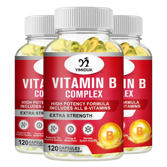 Yimiduk Vitamin B Complex Capsule bottle - eight B vitamins supplement
