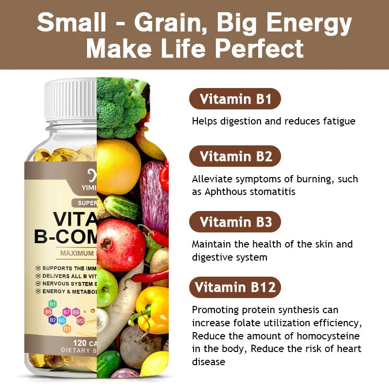 Vitamin B complex advanced formula packaging - B vitamin capsules
