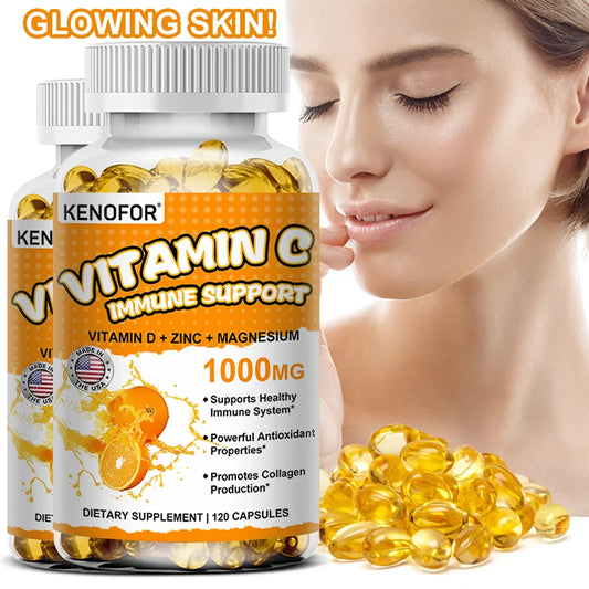 Vitamin C 1000mg capsules bottle - high potency vitamin supplement
