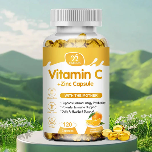 Vitamin C zinc capsules packaging - mineral vitamin complex
